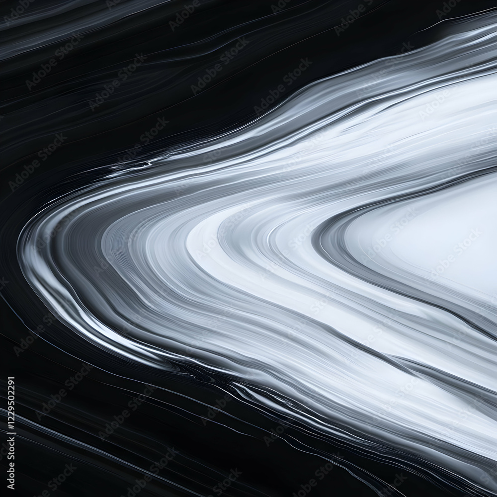 Poster abstract black and white fluid art background creates a dynamic swirling pattern with elegant curves