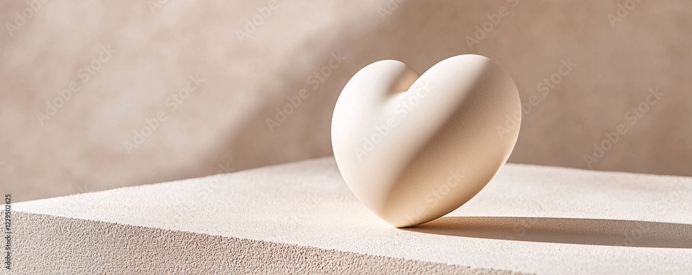 Poster valentine days with property concept. elegant heart-shaped object on minimalist surface