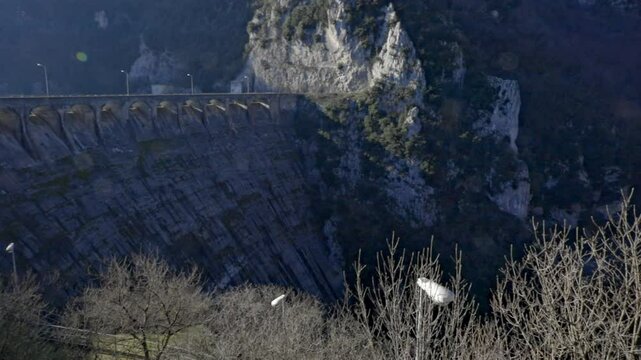 Lago del Salto, Italy - 01 02 2025: Lake and Salto Dam Diga del Salto