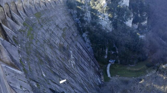 Lago del Salto, Italy - 01 02 2025: Lake and Salto Dam Diga del Salto
