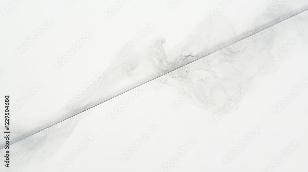 Poster ethereal image of soft smoke gracefully flowing across a light background, creating a peaceful and a
