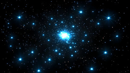 Obraz premium Bright Blue Stars Shine in the Dark Night Sky with Dazzling Radiance