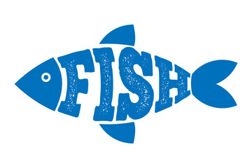 Fish icon design logo template. Fish, seafood fishing industry logo for food packaging. Icon of Seafood Restaurant, Fish market concept. Vector eps 10