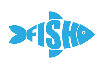 Fish icon design logo template. Fish, seafood fishing industry logo for food packaging. Icon of Seafood Restaurant, Fish market concept. Vector eps 10