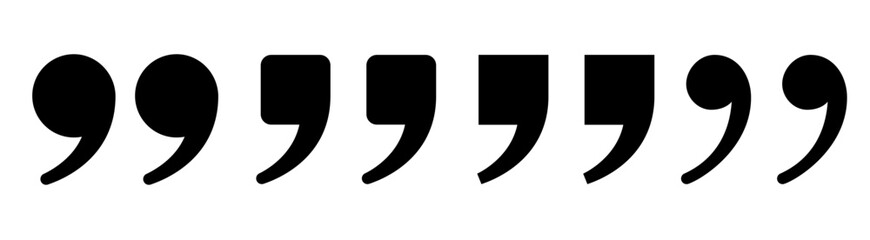 Collection of quotation mark symbols. Speech bubbles, talk marks, and quote boxes in flat design. Vector illustration.