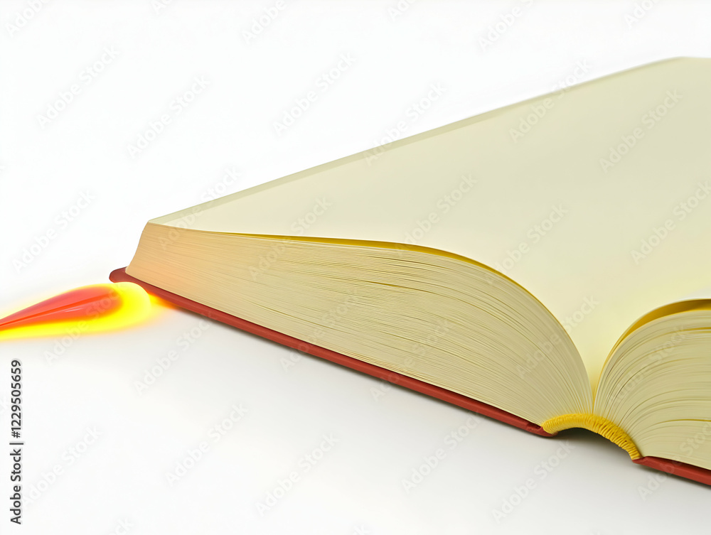Poster open book with blank pages and a red cover creates space for your text or design gently.