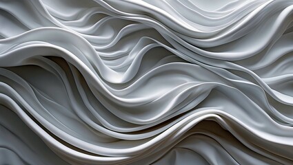 Elegant waves of flowing white fabric abstract