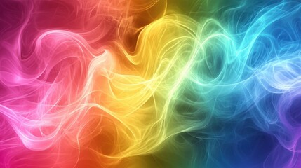 Obraz premium Rainbow Smoke Abstract Art: A vibrant swirl of colorful smoke, evoking feelings of joy, energy and freedom.