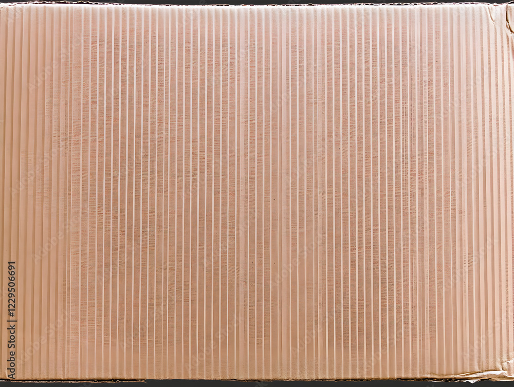 Aufkleber close-up of corrugated cardboard texture shows vertical ridges and subtle color variations.
