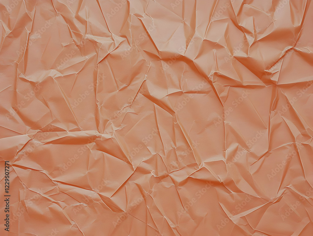 Poster crumpled light brown paper texture creates a background with depth and shadows