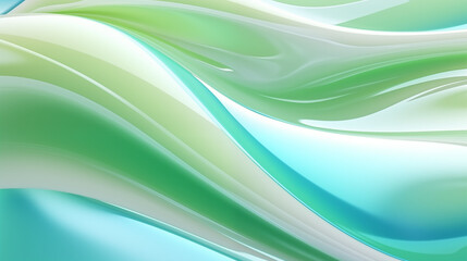 Fototapeta premium light blue green abstract background smooth curves blurred wavy lines flowing forms lighting
