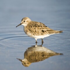 Baird's Sandpiper (Calidris bairdii), Laguna de Chaxa, Atacama desert, Antofagasta region, Chile, South America