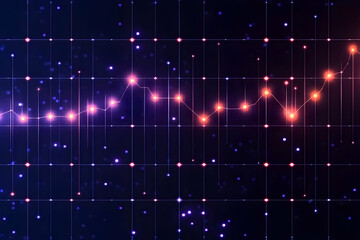 Abstract Background Shows Glowing Lines and Grid with Light Particles