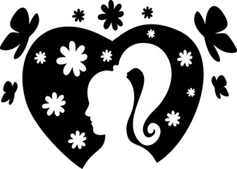 International women day silhouette illustration