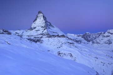 Matterhorn in Winter, Zermatt, Valais, Switzerland, Europe