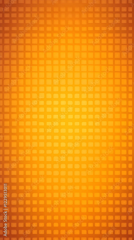 Poster orange abstract background features a grid of rounded rectangles.