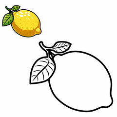 Coloring book for children (lemon). Coloring book, education game for children.