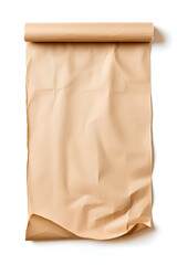 Old worn paper sheet, isolated on white background