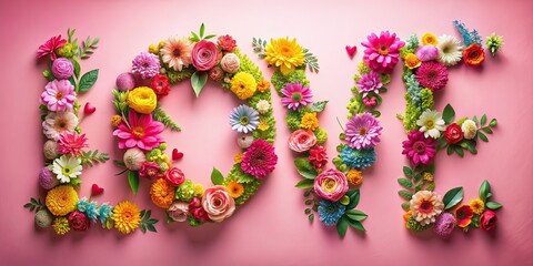 Valentine's Day Love Flowers & Leaves, High Depth of Field