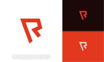 Initials R logo design. Initial Letter Logo. Innovative high tech logo template.	
