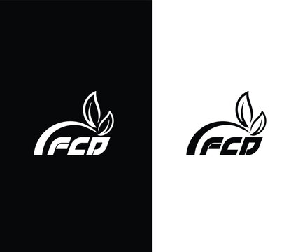 FCD letter technology logo design on black background FCD creative initials letter IT logo concept