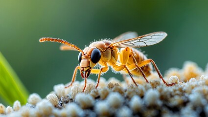 Naklejka premium Intricate details of a tiny insect in nature