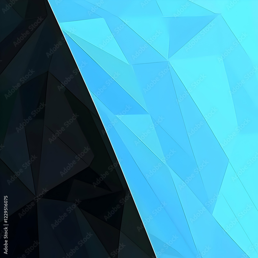 Poster abstract background splits into dark and light blue triangles with a smooth texture