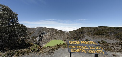 Irazu volcano National Park, caldera, crater lake, Costa Rica, Central America