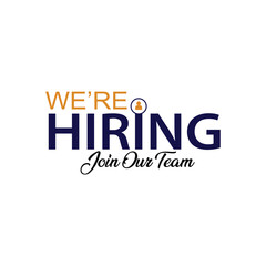 We are hiring. We're hiring. Hiring banner for business, marketing and advertising. Recruiting or hiring open vacancy. Vector illustration. 