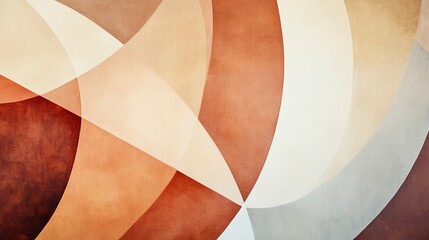 Abstract background with overlapping curved shapes and earthy tones.