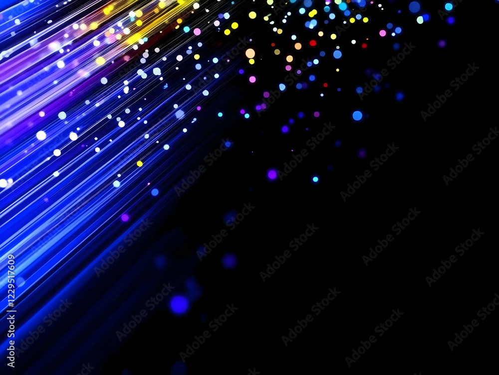 Poster abstract background with colorful streaks and bokeh lights beautifully illuminating