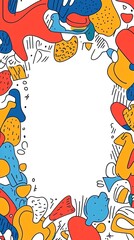 Abstract colorful doodle border.