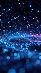 Abstract blue and purple bokeh background.