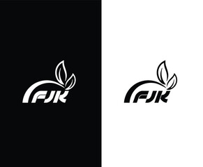 FJK letter technology logo design on black background FJK creative initials letter IT logo concept