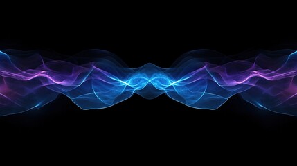 Abstract colorful wave design on black background.