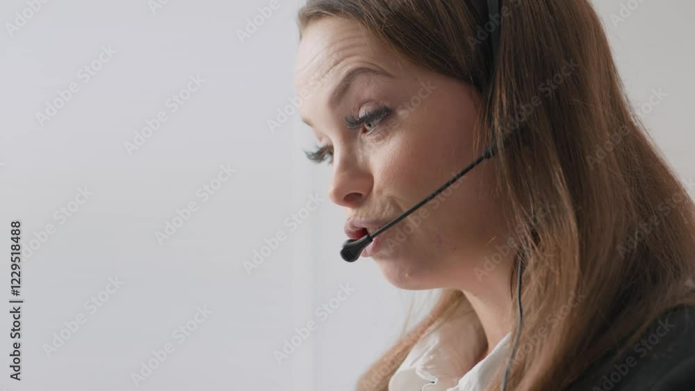 Aufkleber a customer service representative is on a call, providing exceptional support. their friendly attitu