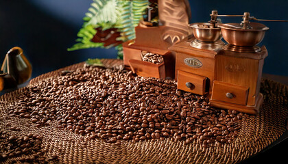 Generated image, Coffee beans. Harvest. Drip.