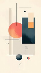 Abstract geometric background with colorful shapes.