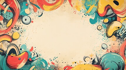 Abstract colorful frame on vintage background.