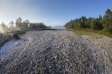 Gravel bank, Isar river, Upper Bavaria, Germany, Europe