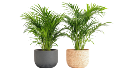 Pair of indoor plants in decorative pots displayed for home decor enhancement