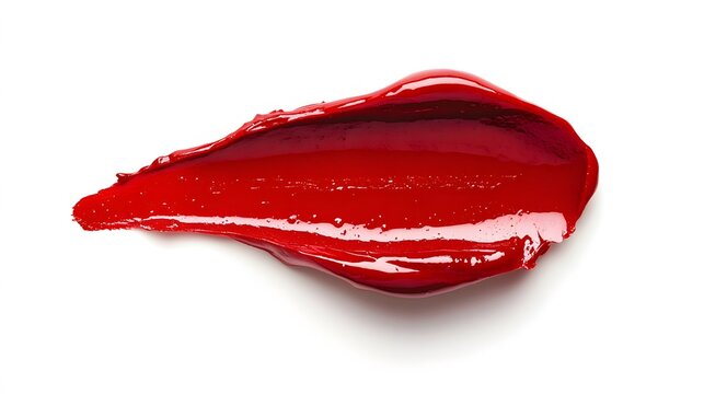 Swiped red color sample, glossy finish, vibrant hue.