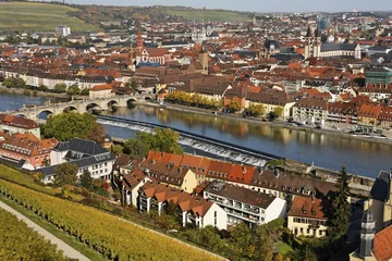 Wuerzburg, Main river, Franconia, Bavaria, Germany, Europe