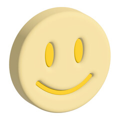  3d smile emoticon isolated