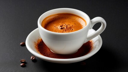 Naklejka premium Luxurious espresso experience in a white cup