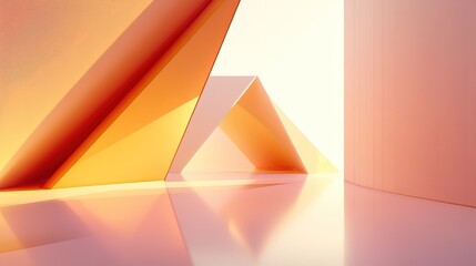Abstract geometric shapes with light and shadows.