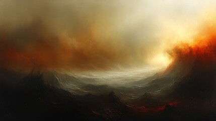 Naklejka premium A star-filled cosmic landscape with swirling colors of a distant nebula.