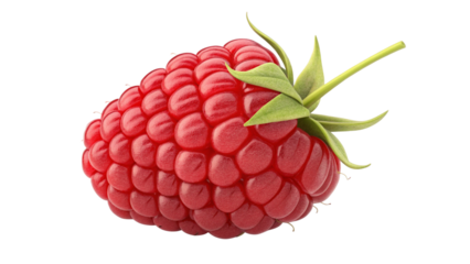 Raspberry realistic 3D isolated on transparent background.
