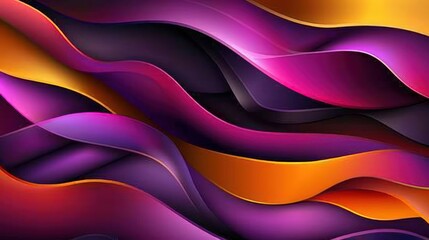 Abstract Purple and Orange Wave Art