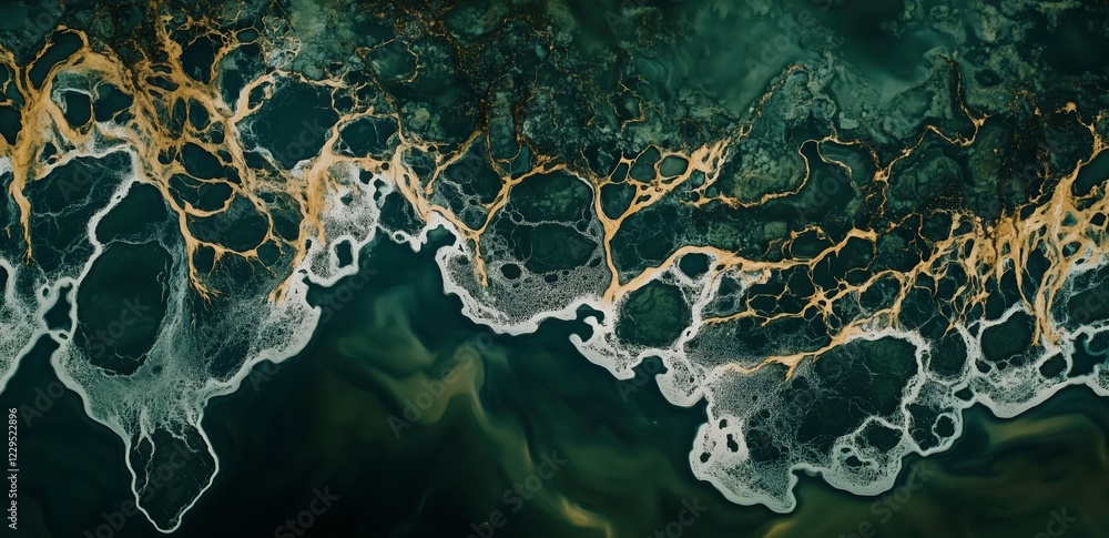 Aufkleber abstract emerald swirl: an ethereal, abstract image featuring swirling patterns of deep emerald gree